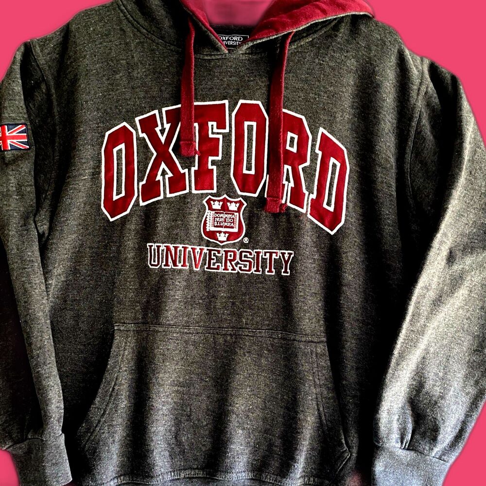 Oxford University Hoodie Official Merchandise Gray Size Large Collegecore